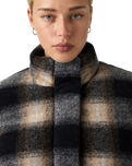 Brynn Cropped Puffer Jacket in Tessa Shadow Plaid Anthracite Night