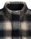 Brynn Cropped Puffer Jacket in Tessa Shadow Plaid Anthracite Night