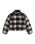 Brynn Cropped Puffer Jacket in Tessa Shadow Plaid Anthracite Night
