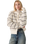 Charlotte Crewneck Cardigan in Claire Fairisle Egret
