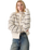 Charlotte Crewneck Cardigan in Claire Fairisle Egret