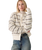 Charlotte Crewneck Cardigan in Claire Fairisle Egret