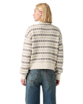 Charlotte Crewneck Cardigan in Claire Fairisle Egret