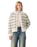 Charlotte Crewneck Cardigan in Claire Fairisle Egret