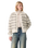 Charlotte Crewneck Cardigan in Claire Fairisle Egret