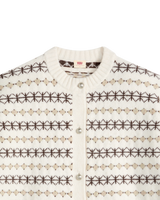 Charlotte Crewneck Cardigan in Claire Fairisle Egret
