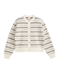 Charlotte Crewneck Cardigan in Claire Fairisle Egret