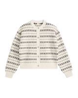 Charlotte Crewneck Cardigan in Claire Fairisle Egret
