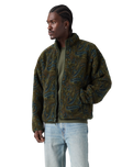 Nolan Sherpa Full Zip Fleece Jacket in Sedona Sherpa Paisley Rosin