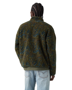 Nolan Sherpa Full Zip Fleece Jacket in Sedona Sherpa Paisley Rosin