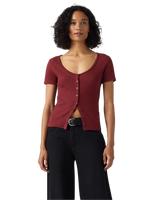 The Levi's® Womens Austen Button-Up Top in Warm Cabernet