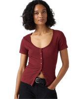 The Levi's® Womens Austen Button-Up Top in Warm Cabernet
