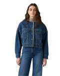 The Levi's® Womens Collarless Cropped Sherpa Trucker Jacket in Rogue Rumor