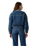 The Levi's® Womens Collarless Cropped Sherpa Trucker Jacket in Rogue Rumor