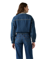 The Levi's® Womens Collarless Cropped Sherpa Trucker Jacket in Rogue Rumor