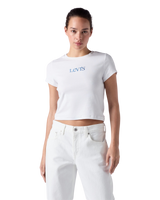 The Levi's® Womens Graphic Essential Baby T-Shirt in Emb Club Logo Bright White