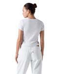 The Levi's® Womens Graphic Essential Baby T-Shirt in Emb Club Logo Bright White