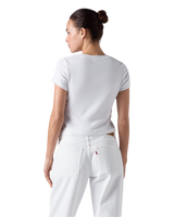 The Levi's® Womens Graphic Essential Baby T-Shirt in Emb Club Logo Bright White