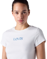 The Levi's® Womens Graphic Essential Baby T-Shirt in Emb Club Logo Bright White