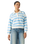 The Levi's® Womens Graphic Vintage Rugby Fleece Sweatshirt in Stripe Rugby Arch Logo Alaskan Blue