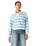 The Levi's® Womens Graphic Vintage Rugby Fleece Sweatshirt in Stripe Rugby Arch Logo Alaskan Blue