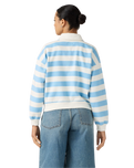 The Levi's® Womens Graphic Vintage Rugby Fleece Sweatshirt in Stripe Rugby Arch Logo Alaskan Blue