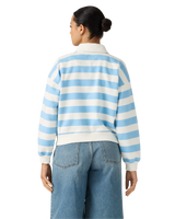 The Levi's® Womens Graphic Vintage Rugby Fleece Sweatshirt in Stripe Rugby Arch Logo Alaskan Blue