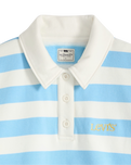 The Levi's® Womens Graphic Vintage Rugby Fleece Sweatshirt in Stripe Rugby Arch Logo Alaskan Blue