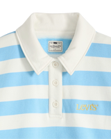 The Levi's® Womens Graphic Vintage Rugby Fleece Sweatshirt in Stripe Rugby Arch Logo Alaskan Blue