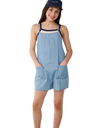 Girls Sunshine Squad Romper in Washed Blue