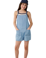 Girls Sunshine Squad Romper in Washed Blue
