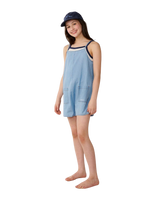 Girls Sunshine Squad Romper in Washed Blue