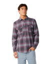 The Rip Curl Mens Classic Surf Count Flannel Shirt in Charcoal Grey
