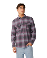 The Rip Curl Mens Classic Surf Count Flannel Shirt in Charcoal Grey
