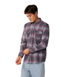 The Rip Curl Mens Classic Surf Count Flannel Shirt in Charcoal Grey