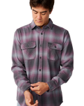 The Rip Curl Mens Classic Surf Count Flannel Shirt in Charcoal Grey