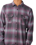The Rip Curl Mens Classic Surf Count Flannel Shirt in Charcoal Grey