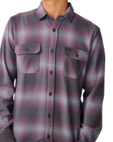 The Rip Curl Mens Classic Surf Count Flannel Shirt in Charcoal Grey
