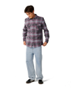 The Rip Curl Mens Classic Surf Count Flannel Shirt in Charcoal Grey