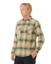 The Rip Curl Mens Count Flannel Shirt in Khaki Rock