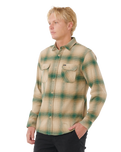The Rip Curl Mens Count Flannel Shirt in Khaki Rock