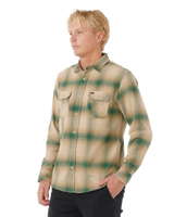 The Rip Curl Mens Count Flannel Shirt in Khaki Rock
