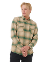 The Rip Curl Mens Count Flannel Shirt in Khaki Rock