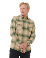 The Rip Curl Mens Count Flannel Shirt in Khaki Rock