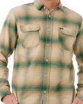 The Rip Curl Mens Count Flannel Shirt in Khaki Rock