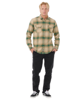 The Rip Curl Mens Count Flannel Shirt in Khaki Rock