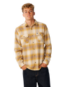 The Rip Curl Mens Classic Surf Count Flannel Shirt in Dark Mustard