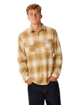 The Rip Curl Mens Classic Surf Count Flannel Shirt in Dark Mustard