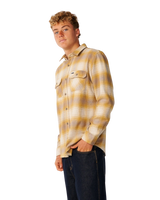 The Rip Curl Mens Classic Surf Count Flannel Shirt in Dark Mustard