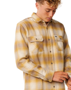 The Rip Curl Mens Classic Surf Count Flannel Shirt in Dark Mustard